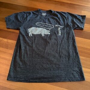 Tee Luv Novelty Joke T-shirt Unisex Men’s M Grey Pig ‘Bacon I am Your Father’